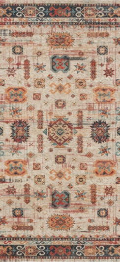 Multi colour traditional area rug